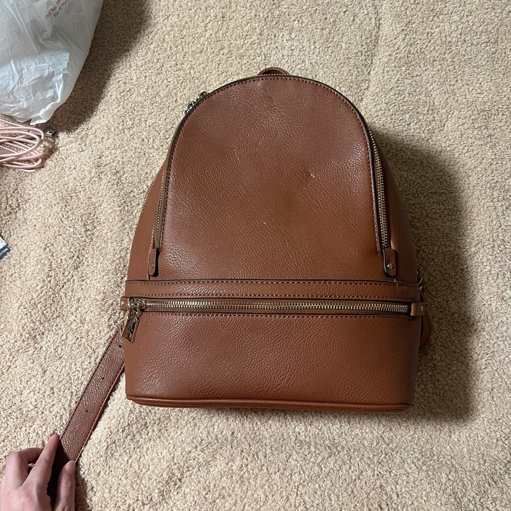 Bass Brown Leather Backpack - Casual Everyday Bag